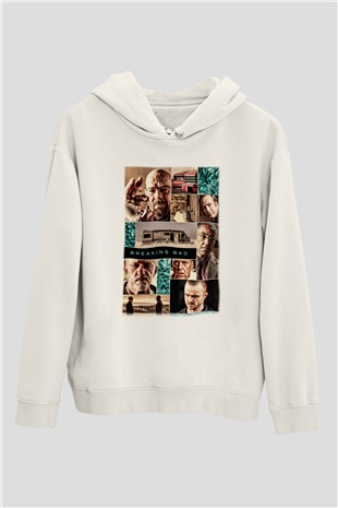 Breaking Bad Heisenberg Beyaz Unisex Kapşonlu Sweatshirt