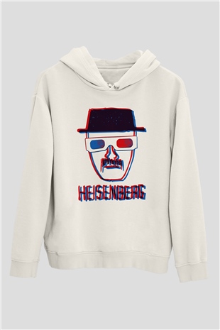 Breaking Bad Heisenberg Beyaz Unisex Kapşonlu Sweatshirt