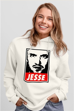 Breaking Bad Heisenberg Beyaz Unisex Kapşonlu Sweatshirt