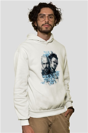 Breaking Bad Heisenberg Beyaz Unisex Kapşonlu Sweatshirt