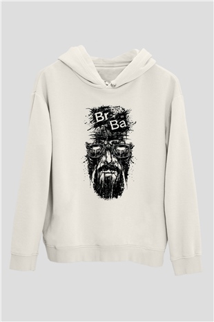 Breaking Bad Heisenberg Beyaz Unisex Kapşonlu Sweatshirt