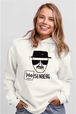 Breaking Bad Heisenberg Beyaz Unisex Kapşonlu Sweatshirt