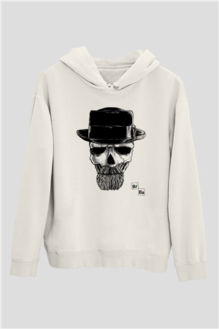 Breaking Bad Heisenberg Beyaz Unisex Kapşonlu Sweatshirt