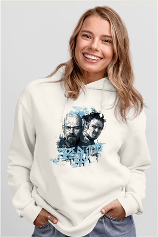 Breaking Bad Heisenberg Beyaz Unisex Kapşonlu Sweatshirt