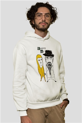 Breaking Bad Heisenberg Beyaz Unisex Kapşonlu Sweatshirt