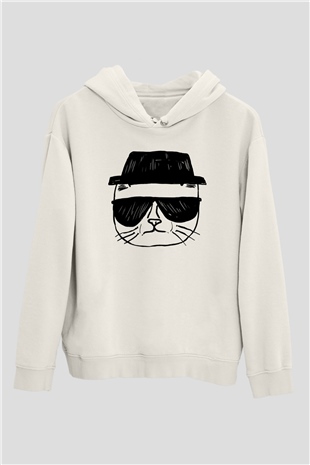 Breaking Bad Heisenberg Beyaz Unisex Kapşonlu Sweatshirt