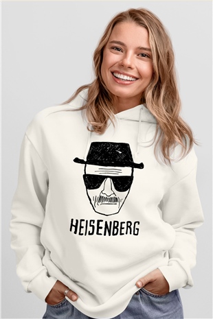 Breaking Bad Heisenberg Beyaz Unisex Kapşonlu Sweatshirt