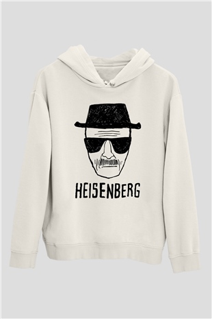 Breaking Bad Heisenberg Beyaz Unisex Kapşonlu Sweatshirt