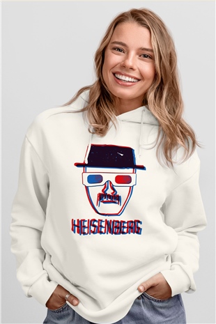 Breaking Bad Heisenberg Beyaz Unisex Kapşonlu Sweatshirt