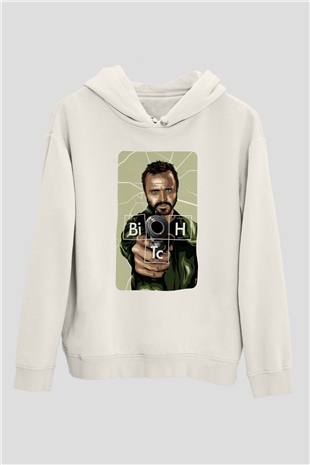Breaking Bad Heisenberg Beyaz Unisex Kapşonlu Sweatshirt