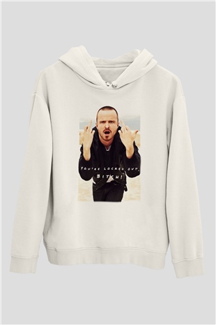 Breaking Bad Heisenberg Beyaz Unisex Kapşonlu Sweatshirt