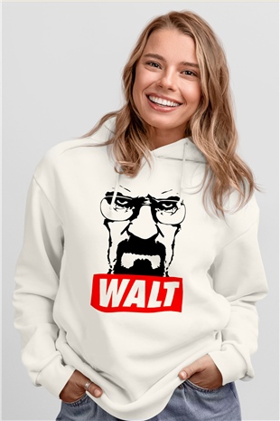 Breaking Bad Heisenberg Beyaz Unisex Kapşonlu Sweatshirt