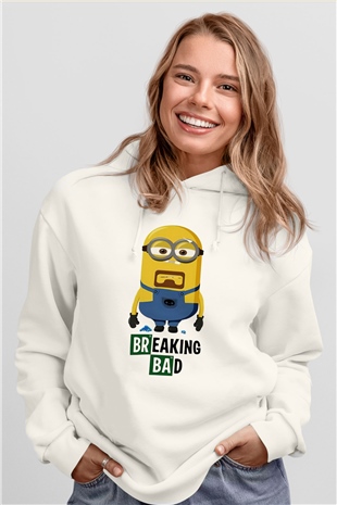 Breaking Bad Heisenberg Beyaz Unisex Kapşonlu Sweatshirt