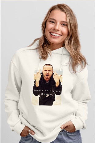 Breaking Bad Heisenberg Beyaz Unisex Kapşonlu Sweatshirt