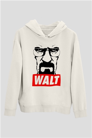Breaking Bad Heisenberg Beyaz Unisex Kapşonlu Sweatshirt