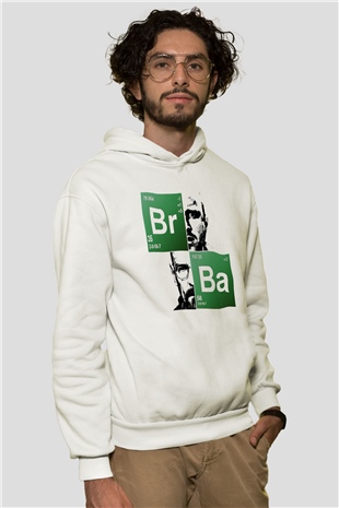 Breaking Bad Heisenberg Beyaz Unisex Kapşonlu Sweatshirt