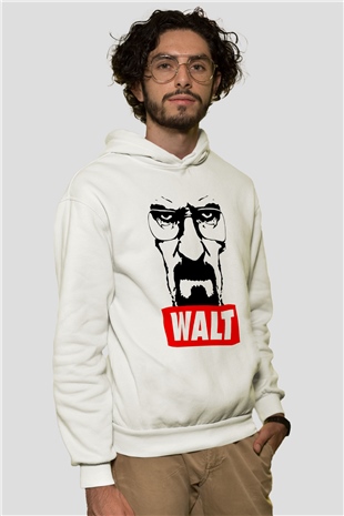 Breaking Bad Heisenberg Beyaz Unisex Kapşonlu Sweatshirt