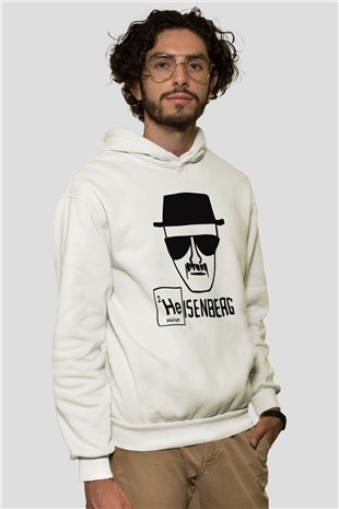 Breaking Bad Heisenberg Beyaz Unisex Kapşonlu Sweatshirt