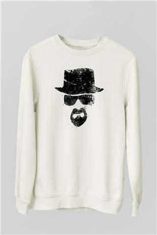 Breaking Bad Heisenberg Beyaz Unisex Sweatshirt