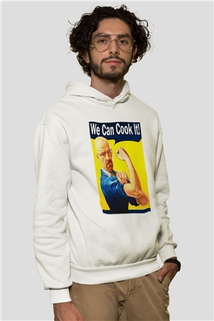 Breaking Bad Heisenberg Cook Beyaz Unisex Kapşonlu Sweatshirt
