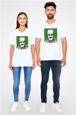 Breaking Bad Heisenberg Hail To The King Beyaz Unisex V Yaka Tişört