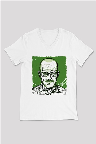 Breaking Bad Heisenberg Hail To The King Beyaz Unisex V Yaka Tişört