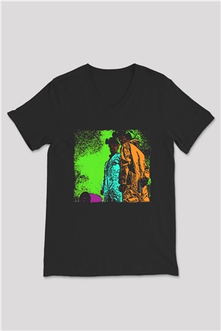 Breaking Bad Heisenberg Mr. White Siyah Unisex V Yaka Tişört