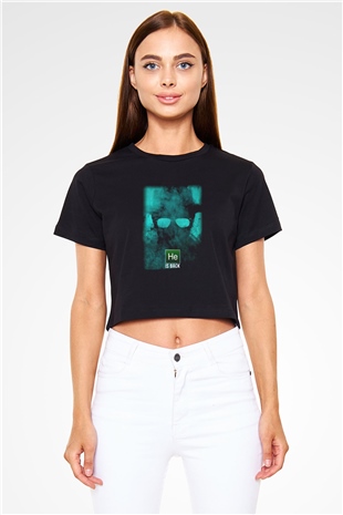 Breaking Bad Heisenberg Siyah Crop Top Tişört