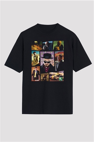 Breaking Bad Heisenberg Siyah Unisex Oversize Tişört T-Shirt