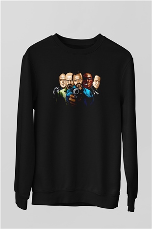 Breaking Bad Heisenberg Siyah Unisex Sweatshirt