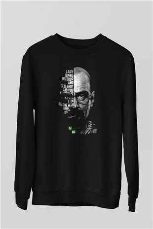Breaking Bad Heisenberg Siyah Unisex Sweatshirt