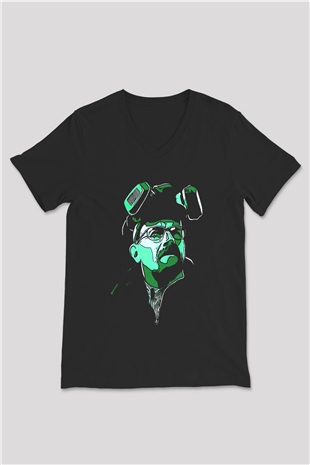 Breaking Bad Heisenberg Siyah Unisex V Yaka Tişört