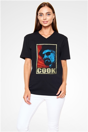 Breaking Bad Heisenberg Siyah Unisex V Yaka Tişört T-Shirt
