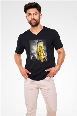 Breaking Bad Heisenberg Siyah Unisex V Yaka Tişört
