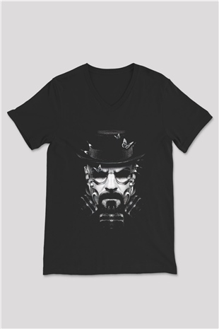 Breaking Bad Heisenberg Siyah Unisex V Yaka Tişört T-Shirt