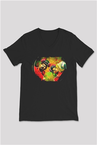 Breaking Bad Heisenberg Siyah Unisex V Yaka Tişört
