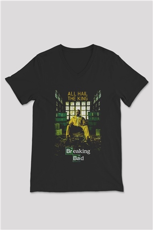 Breaking Bad Heisenberg Siyah Unisex V Yaka Tişört