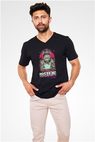 Breaking Bad Heisenberg Siyah Unisex V Yaka Tişört