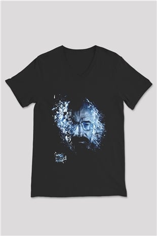 Breaking Bad Heisenberg Siyah Unisex V Yaka Tişört T-Shirt