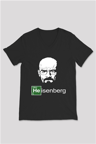 Breaking Bad Heisenberg Siyah Unisex V Yaka Tişört T-Shirt