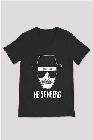 Breaking Bad Heisenberg Siyah Unisex V Yaka Tişört T-Shirt
