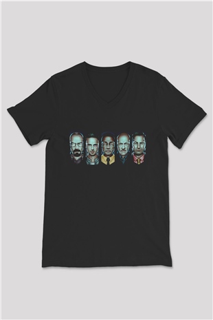 Breaking Bad Heisenberg Siyah Unisex V Yaka Tişört