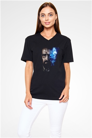Breaking Bad Heisenberg Siyah Unisex V Yaka Tişört