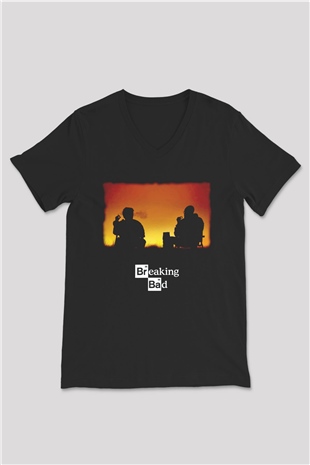Breaking Bad Heisenberg Siyah Unisex V Yaka Tişört
