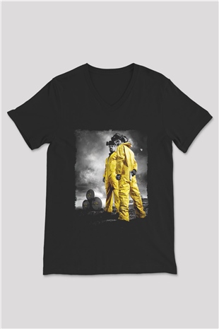 Breaking Bad Heisenberg Siyah Unisex V Yaka Tişört