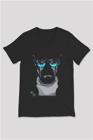 Breaking Bad Heisenberg Siyah Unisex V Yaka Tişört
