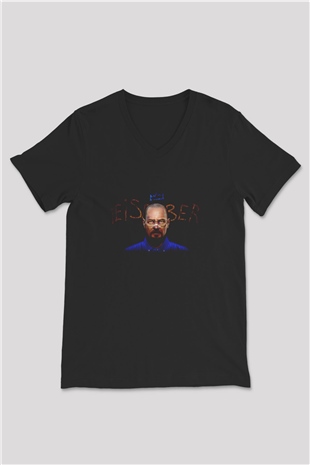 Breaking Bad Heisenberg Siyah Unisex V Yaka Tişört