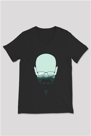 Breaking Bad Heisenberg Siyah Unisex V Yaka Tişört T-Shirt
