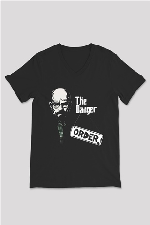 Breaking Bad Heisenberg Siyah Unisex V Yaka Tişört T-Shirt