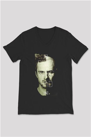 Breaking Bad Heisenberg Siyah Unisex V Yaka Tişört
